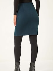 Roman Blue Smart Textured Stretch Skirt - Image 3 of 5