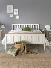 Aspire Furniture White Natural Atlantic Wooden Bed - Image 2 of 3