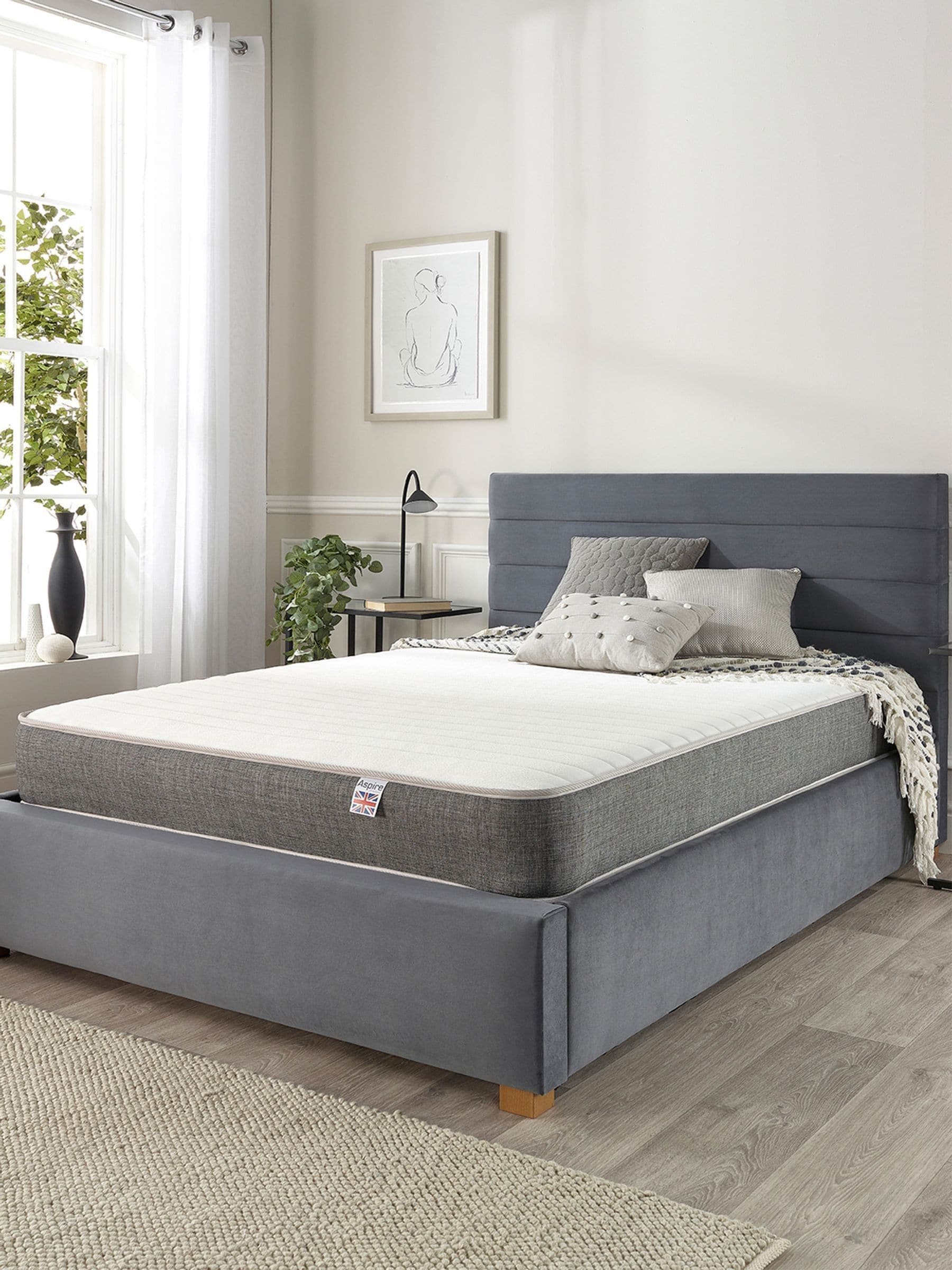Aspire Unisex White Pocket+ 1000 Mattress In | : Small - Image 6