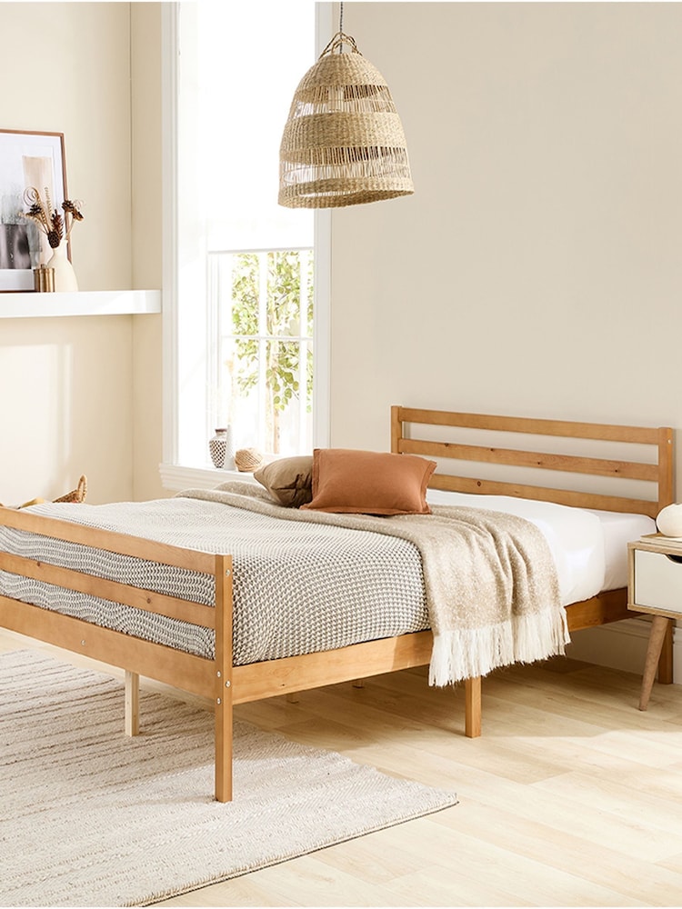 Aspire Furniture Oak Alpine Wooden Bed Frame - Image 1 of 4