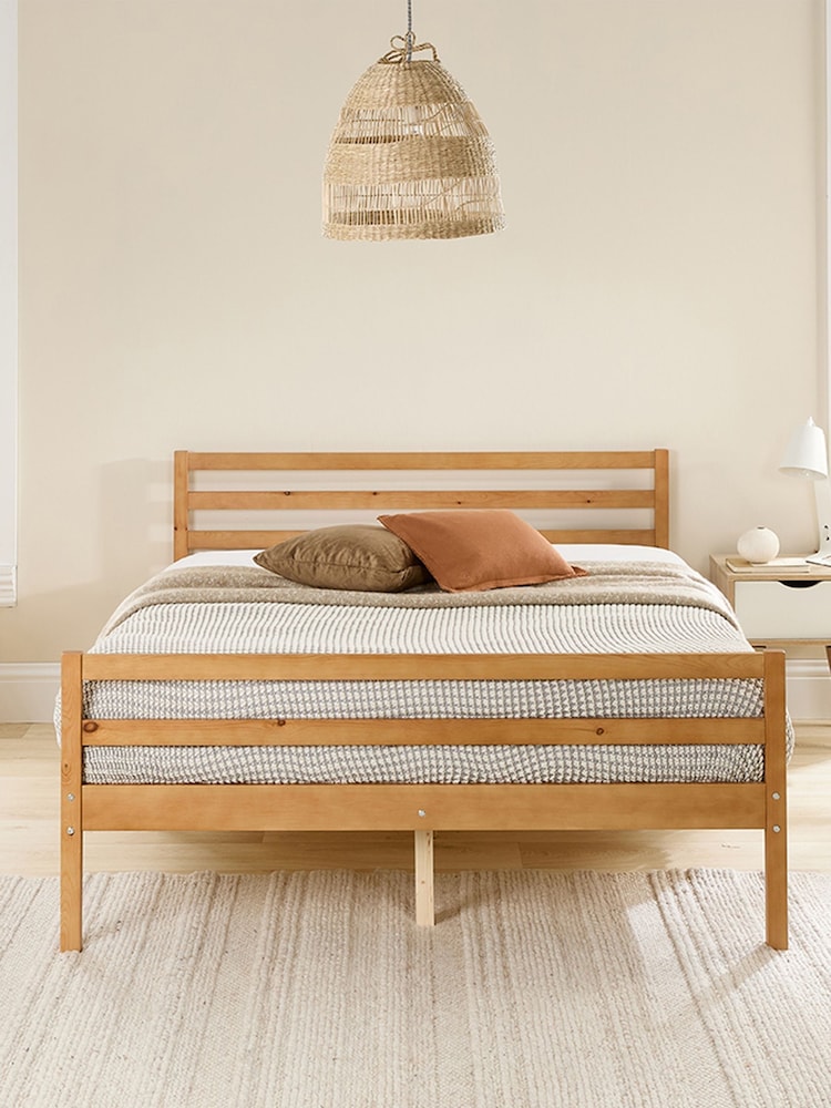 Aspire Furniture Oak Alpine Wooden Bed Frame - Image 2 of 4