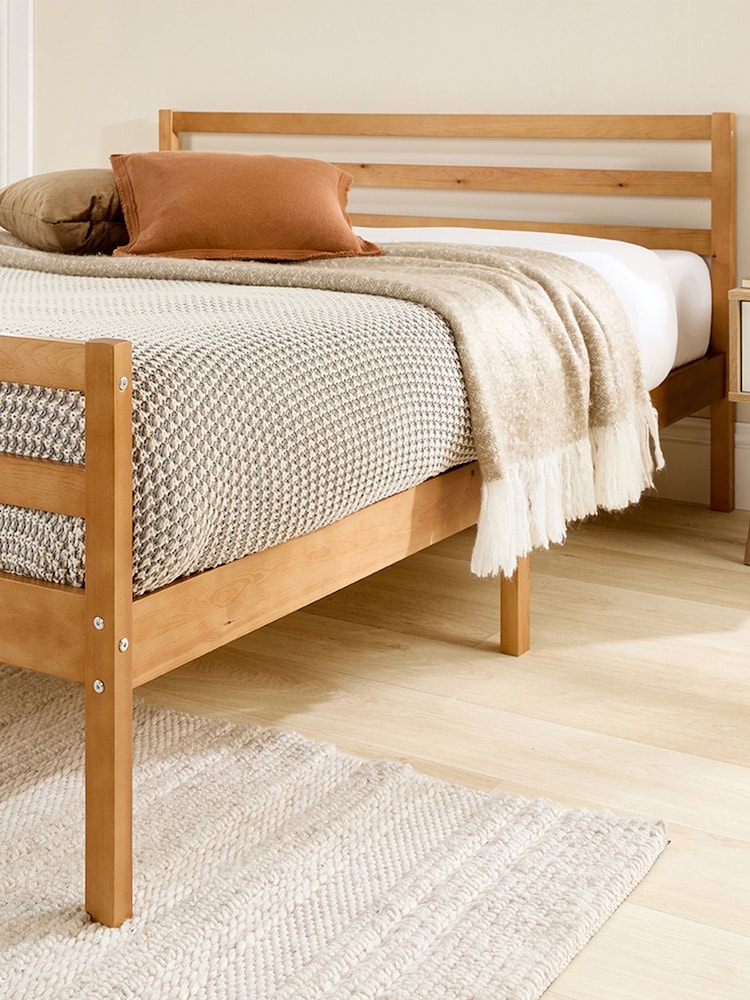 Aspire Furniture Oak Alpine Wooden Bed Frame - Image 4 of 4