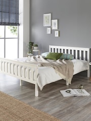 Aspire Furniture White Atlantic Wooden Bed - Image 1 of 3