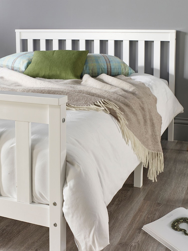 Aspire Furniture White Atlantic Wooden Bed - Image 3 of 3