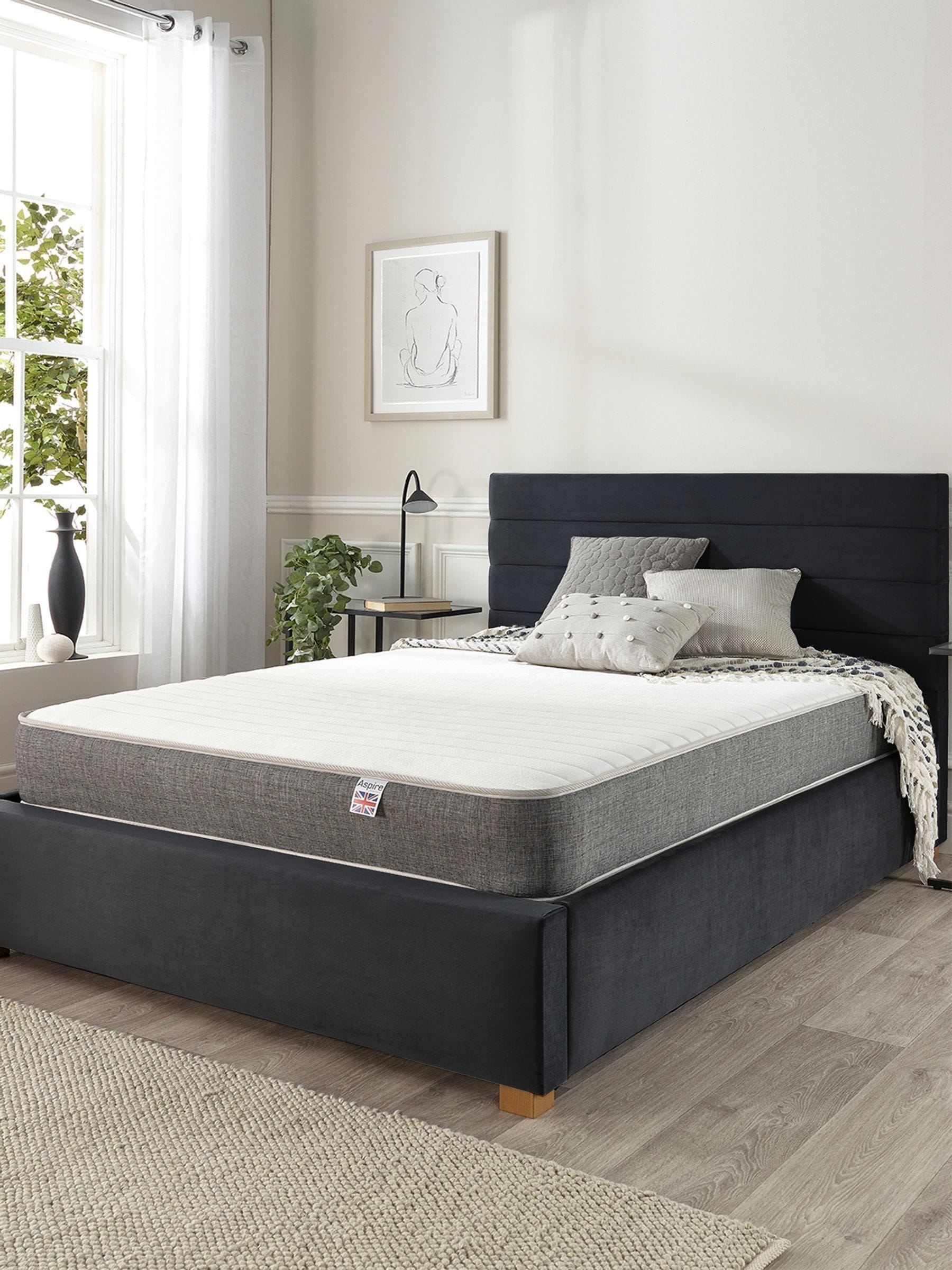 Aspire 3000 Memory Pocket Mattress - White - Small Doub - Image 6
