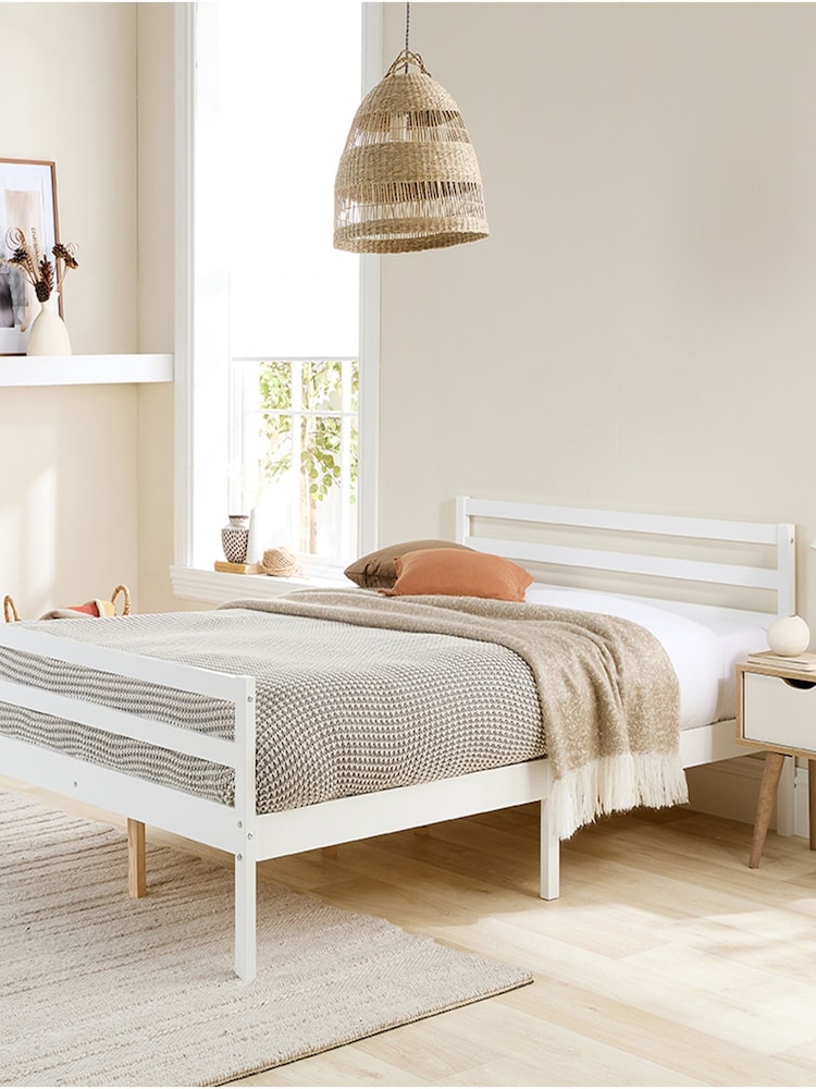 Aspire Furniture White Alpine Wooden Bed Frame - Image 1 of 4