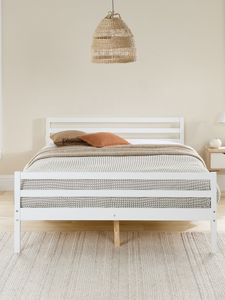 Aspire Furniture White Alpine Wooden Bed Frame - Image 2 of 4