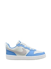 Nike White/Blue Grey Youth Court Borough Low Recraft Trainers - Image 1 of 4