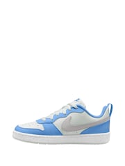 Nike White/Blue Grey Youth Court Borough Low Recraft Trainers - Image 2 of 4