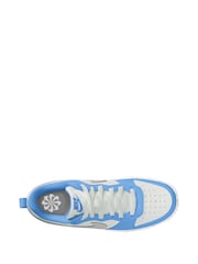 Nike White/Blue Grey Youth Court Borough Low Recraft Trainers - Image 3 of 4
