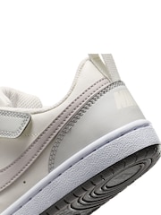 Nike Off White Grey Junior Court Borough Low Recraft Trainers - Image 10 of 11