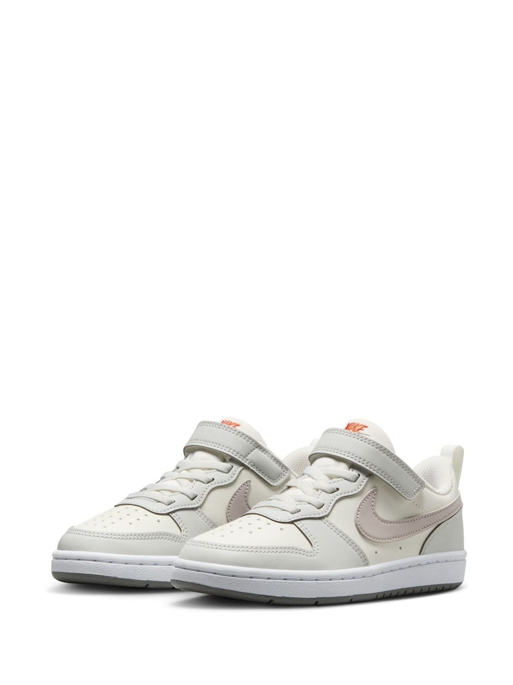 Nike Off White Grey Junior Court Borough Low Recraft Trainers - Image 2 of 11