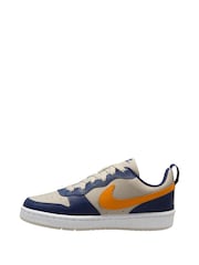 Nike Navy Blue Natural Orange Youth Court Borough Low Recraft Trainers - Image 2 of 4