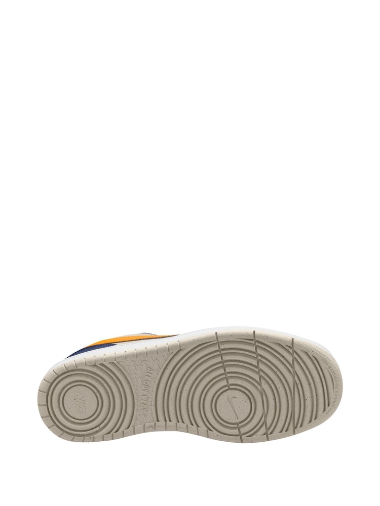 Nike Navy Blue Natural Orange Youth Court Borough Low Recraft Trainers - Image 4 of 4