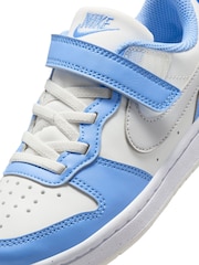 Nike White/Blue Grey Junior Court Borough Low Recraft Trainers - Image 10 of 11