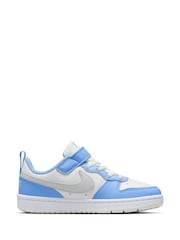 Nike White/Blue Grey Junior Court Borough Low Recraft Trainers - Image 3 of 11