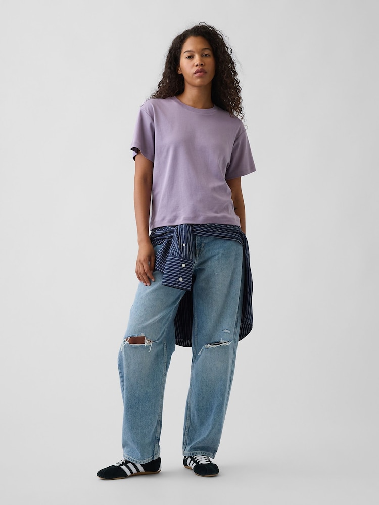 Gap Purple Supima® Cotton Relaxed T-Shirt - Image 3 of 3