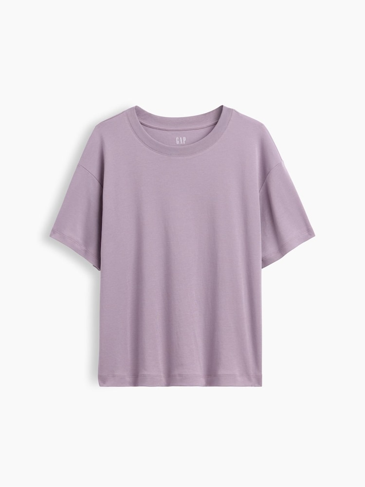 Gap Purple Supima® Cotton Relaxed T-Shirt - Image 5 of 5 Gap Purple Supima® Cotton Relaxed T-Shirt - Image 5 of 5