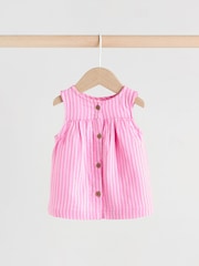 Pink Striped Baby Sleeveless Top and Trouser 2 Piece Set (0mths-2yrs) - Image 3 of 11