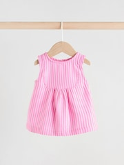 Pink Striped Baby Sleeveless Top and Trouser 2 Piece Set (0mths-2yrs) - Image 5 of 11