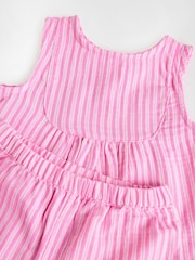 Pink Striped Baby Sleeveless Top and Trouser 2 Piece Set (0mths-2yrs) - Image 8 of 11