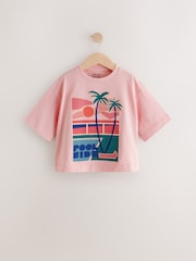 Pink 100% Cotton Graphic Print T-Shirt (3-16yrs) - Image 1 of 4