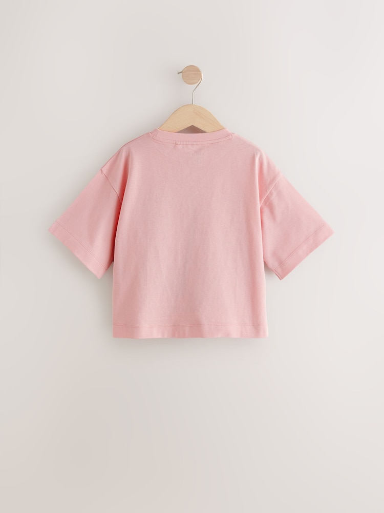 Pink 100% Cotton Graphic Print T-Shirt (3-16yrs) - Image 2 of 4