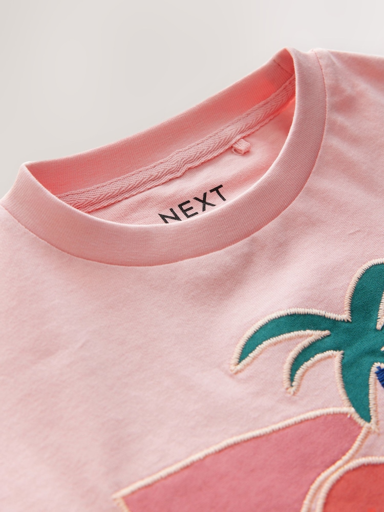 Pink 100% Cotton Graphic Print T-Shirt (3-16yrs) - Image 3 of 4