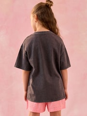 Charcoal/Pink Sun Oversized Graphic Print T-Shirt (3-16yrs) - Image 3 of 3