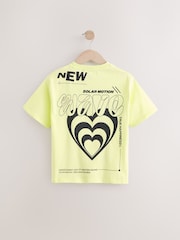 Lime Green Oversized Graphic Print T-Shirt (3-16yrs) - Image 2 of 4