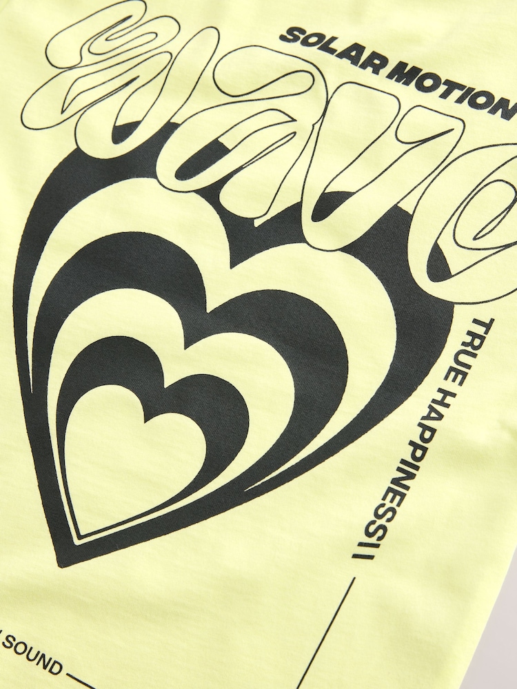 Lime Green Oversized Graphic Print T-Shirt (3-16yrs) - Image 4 of 4