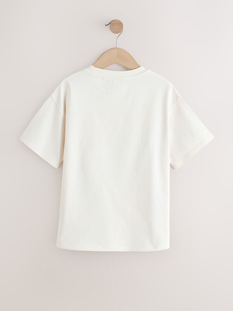 Ecru White Beach Oversized Graphic Print T-Shirt (3-16yrs) - Image 5 of 7