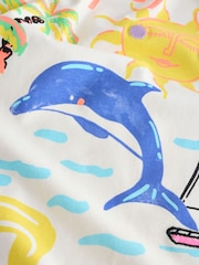 Ecru White Beach Oversized Graphic Print T-Shirt (3-16yrs) - Image 7 of 7