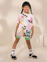Multi Bright Graffiti Oversized Graphic Print T-Shirt (3-16yrs) - Image 3 of 8