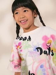 Multi Bright Graffiti Oversized Graphic Print T-Shirt (3-16yrs) - Image 4 of 8
