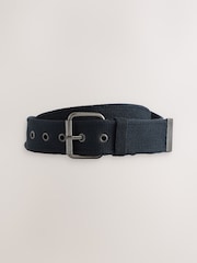 Navy Blue Long Length Belted Cargo Shorts - Image 7 of 12