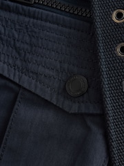 Navy Blue Long Length Belted Cargo Shorts - Image 9 of 12