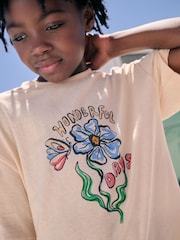 Neutral Flower Oversized Graphic Print T-Shirt (3-16yrs) - Image 3 of 7