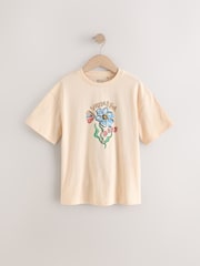 Neutral Flower Oversized Graphic Print T-Shirt (3-16yrs) - Image 4 of 7