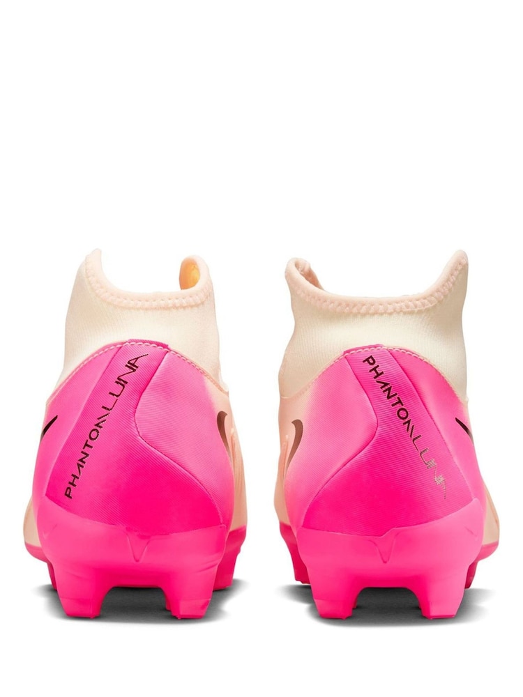 Nike Pink Adults Phantom 2 Luna Academy Pink Ground Football Boots - Image 6 of 11