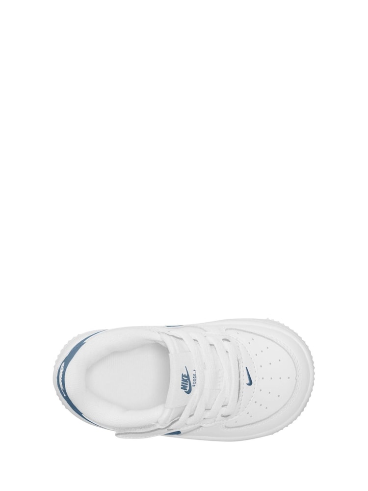 Nike White/Thunderstorm Blue Infant Air Force 1 EasyOn Trainers - Image 3 of 4