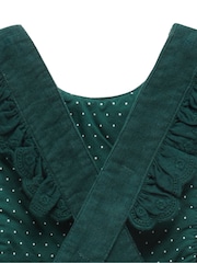 Purebaby Green Corduroy Christmas Festive 100% Cotton Dress - Image 7 of 7