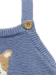 Purebaby Blue Knitted Dungaree - Image 2 of 4