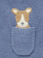 Purebaby Blue Knitted Dungaree - Image 4 of 4