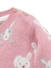 Purebaby Pink Animal Print Cozy Jumper - Image 3 of 5