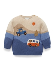 Purebaby Blue Off Road Print Jumper - Image 2 of 5