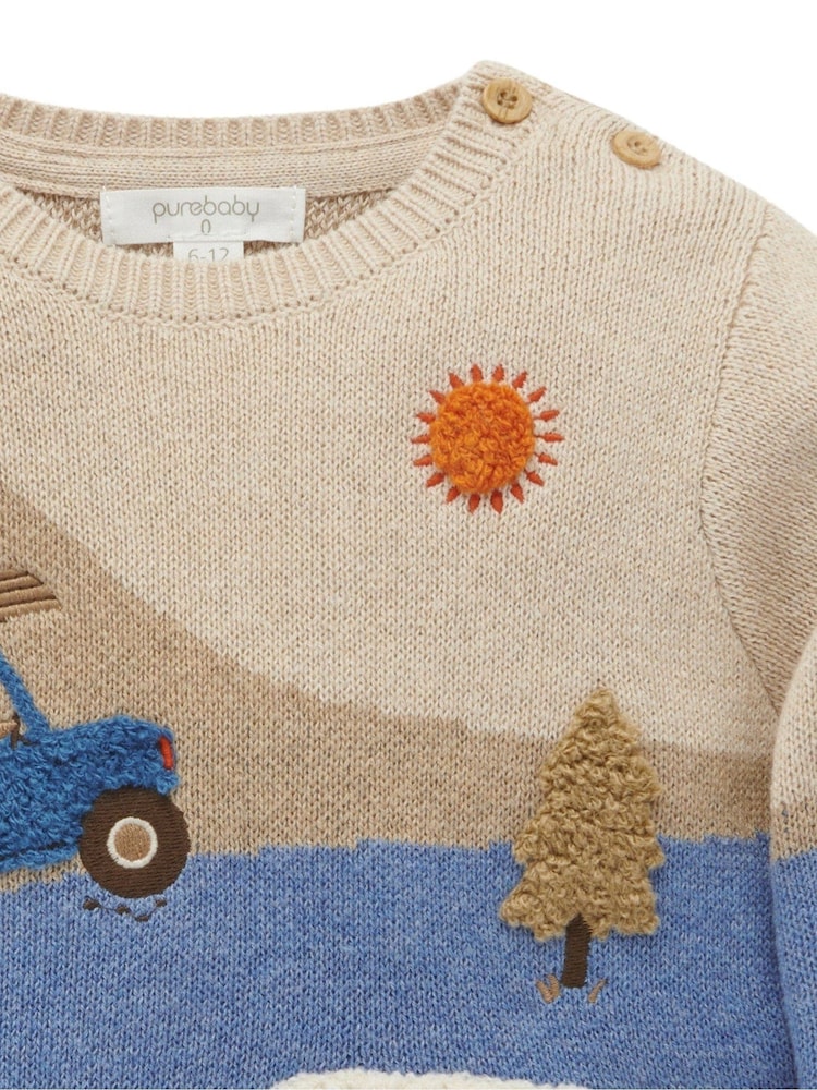 Purebaby Blue Off Road Print Jumper - Image 5 of 5