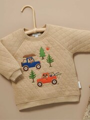 Purebaby Natural Outdoor Print Quilted Sweater - Image 2 of 5