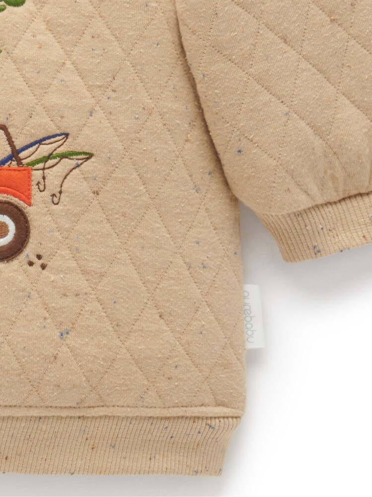 Purebaby Natural Outdoor Print Quilted Sweater - Image 3 of 5