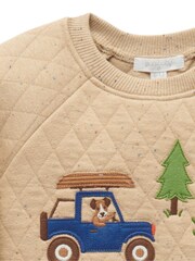 Purebaby Natural Outdoor Print Quilted Sweater - Image 5 of 5